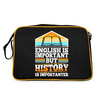 English is important but history is importanter - Retro Bag - black/gold - Back