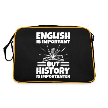 English is important but history is importanter - Retro Bag - black/gold - Back