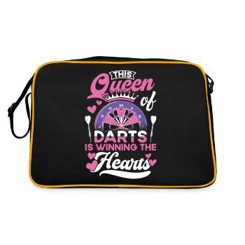 Retro Dart Motifs & Vintage Dartboard 180 Dart - Retro Bag - black/gold - Back