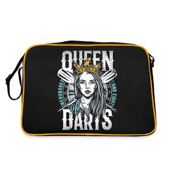 Retro Dart Motifs & Vintage Dartboard 180 Dart - Retro Bag - black/gold - Back