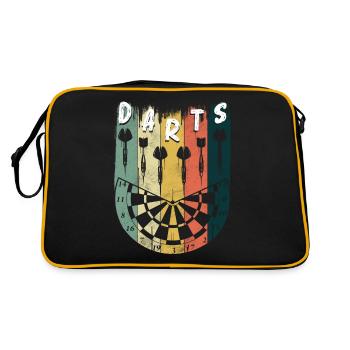 Retro Dart Motifs & Vintage Dartboard 180 Dart - Retro Bag - black/gold - Back