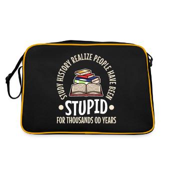 Study history realize people have been stupid for - Retro Bag - black/gold - Back