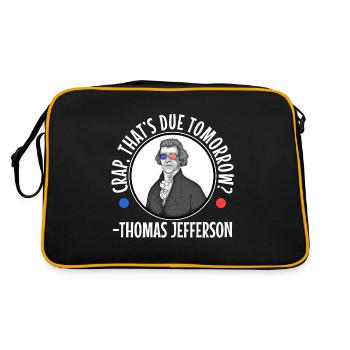 Crap thats due tomorrow thomas jefferson - Retro Bag - black/gold - Back