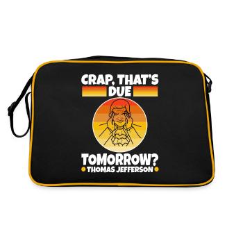 Crap thats due tomorrow thomas jefferson - Retro Bag - black/gold - Back