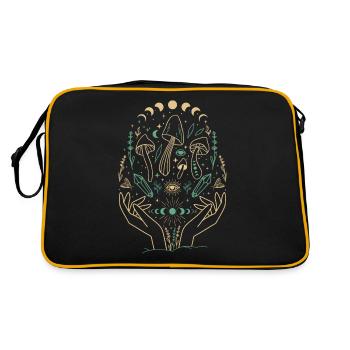 Champignons Boho & Minimalisme Goblincore Esthétique - Sac Retro - noir/or - Dos