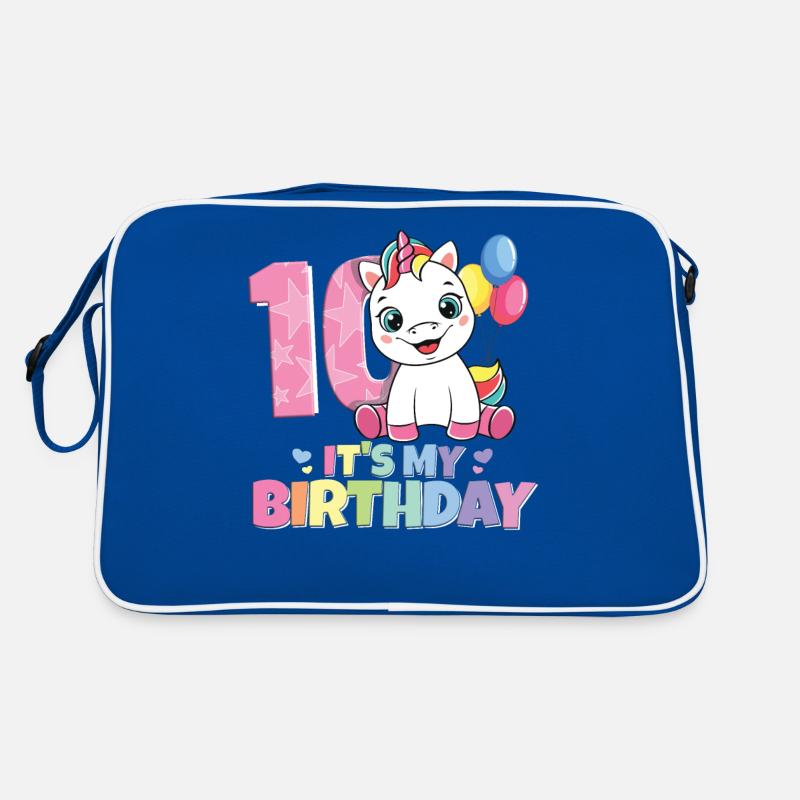 Regenbogen Einhorn 10. Geburtstag Mädchen 10 Jahre Retro Tasche