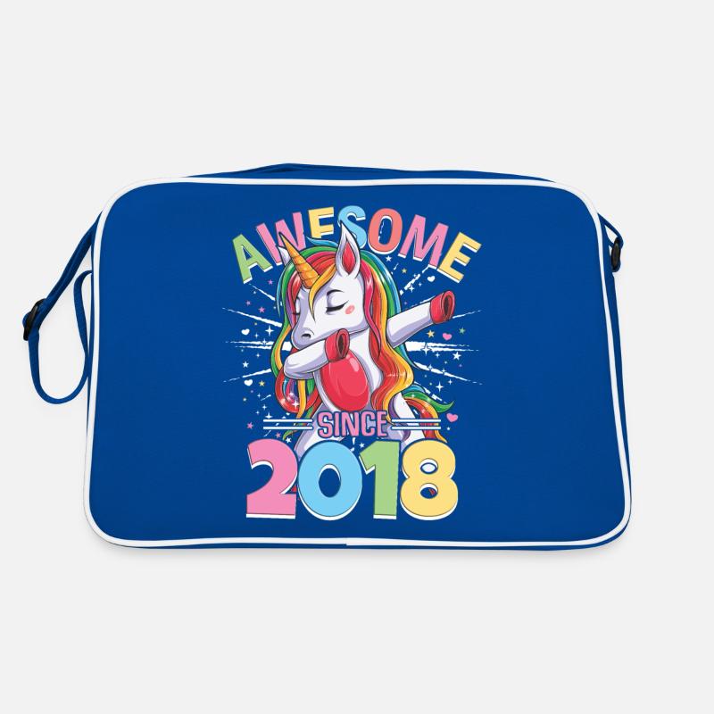 Regenbogen Einhorn 5. Geburtstag Mädchen 5 Jahre Retro Tasche