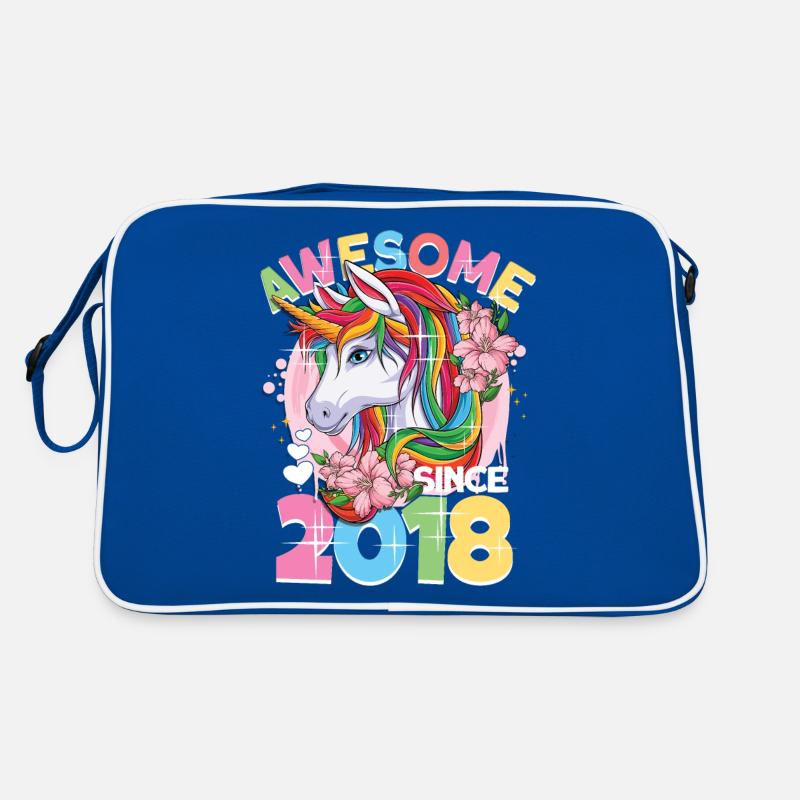 Regenbogen Einhorn 5. Geburtstag Mädchen 5 Jahre Retro Tasche