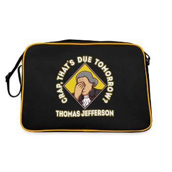 Crap thats due tomorrow thomas jefferson - Retro Bag - black/gold - Back