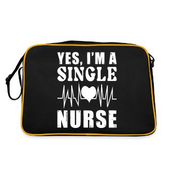 Nurse and Single - Retro Tasche - Schwarz/Gold - Hinten