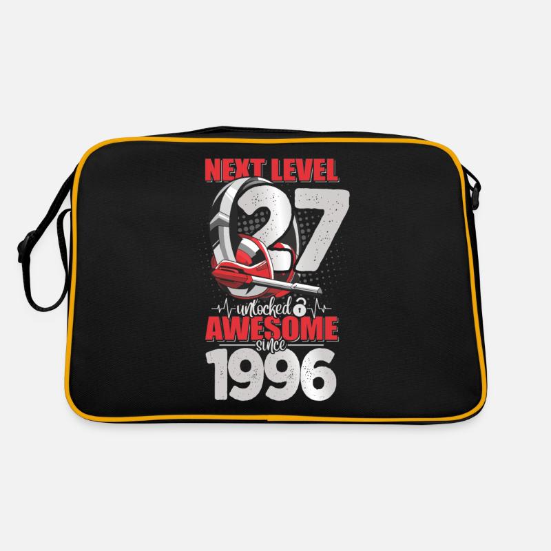Level Unlocked 27 Jahre alt 1996 Headset Gaming Retro Tasche