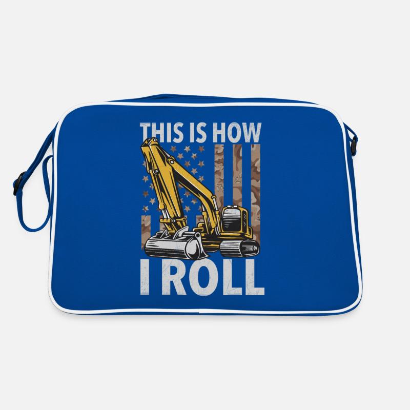 Funny construction workers & construction site excavator drivers Retro Bag