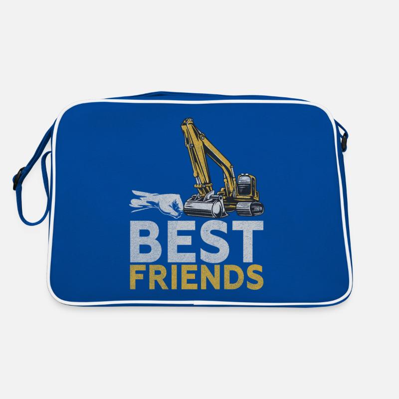 Funny construction workers & construction site excavator drivers Retro Bag