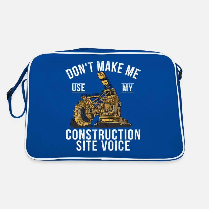 Funny construction workers & construction site excavator drivers Retro Bag
