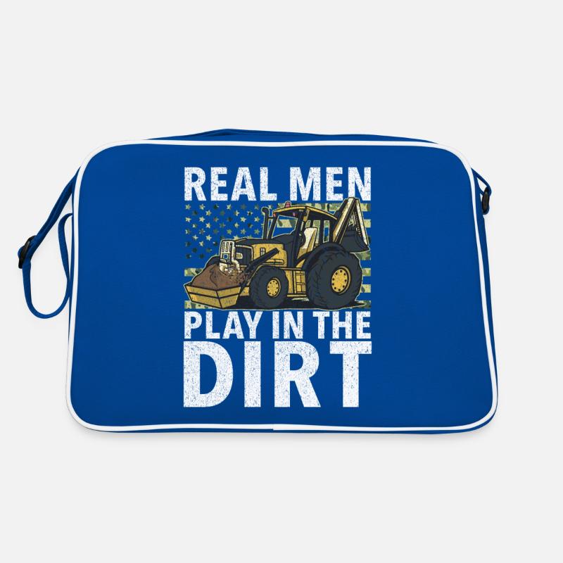 Funny construction workers & construction site excavator drivers Retro Bag