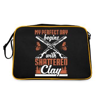 Clay Pigeon Shooting & Funny Sport Shooter Clay Pigeons - Sac Retro - noir/or - Dos