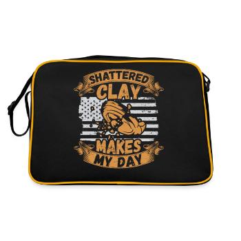 Clay Pigeon Shooting & Funny Sport Shooter Clay Pigeons - Sac Retro - noir/or - Dos