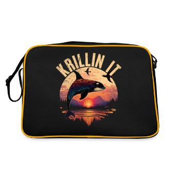 Killer whale killer whale watching Orca whale watching - Retro Bag - black/gold - Back