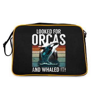 Killer whale killer whale watching Orca whale watching - Retro Bag - black/gold - Back