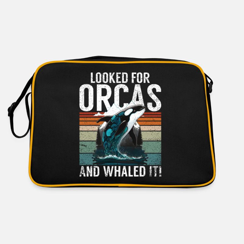 Killerwal Schwertwal Wale beobachten Orca Wal Retro Tasche