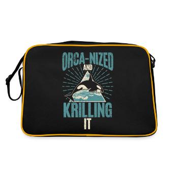 Killer Whale Killer Whale Watch Orca Whale - Retro Bag - black/gold - Back