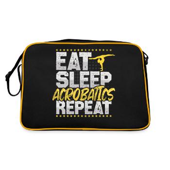 Akrobatik Eat Sleep Repeat Boden Turnen Hobby - Retro Tasche - Schwarz/Gold - Hinten