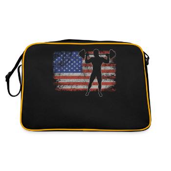 Haltérophilie Retro USA Flag Gym 4 juillet - Sac Retro - noir/or - Dos