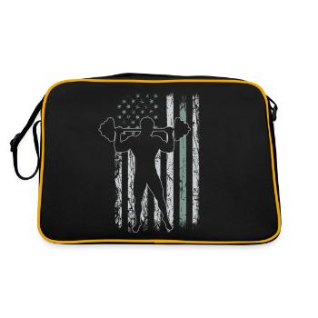 Haltérophilie Retro USA Flag Gym 4 juillet - Sac Retro - noir/or - Dos
