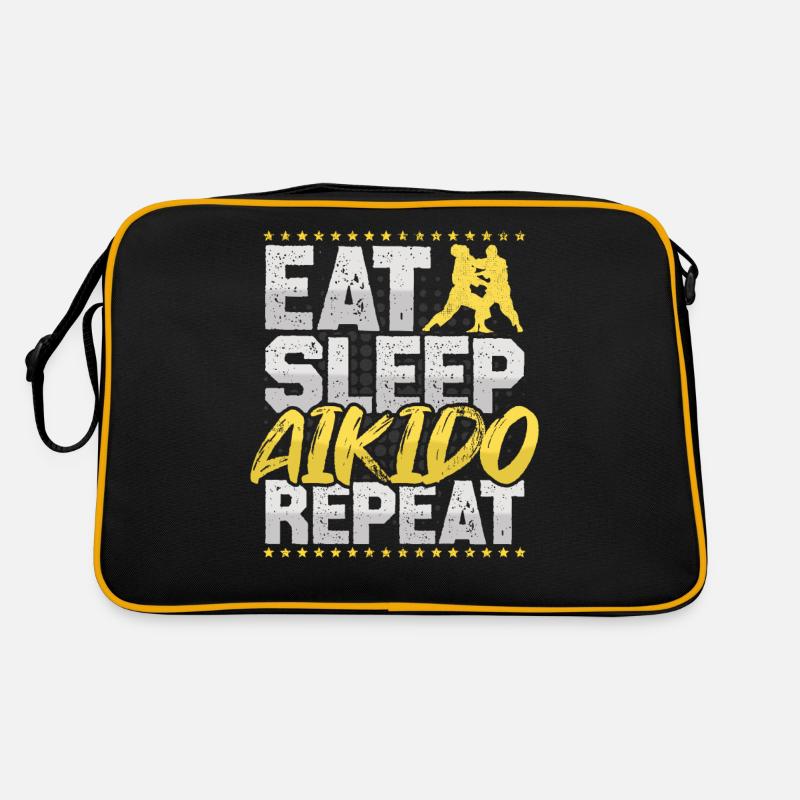 Aikido Eat Sleep Repeat Kampfkunst Hobby Aikido Retro Tasche