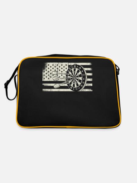 Retro dartboard Dartboard 180 for darts players - Retro Bag - black/gold - Back