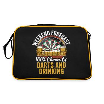 Retro dartboard Dartboard 180 for darts players - Retro Bag - black/gold - Back