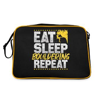 Bouldering Eat Sleep Repeat Climbing Wall Bouldering - Retro Bag - black/gold - Back