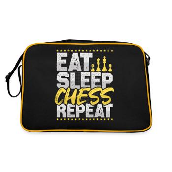 Chess Eat Sleep Repeat Chessboard Chess Chess - Retro Bag - black/gold - Back