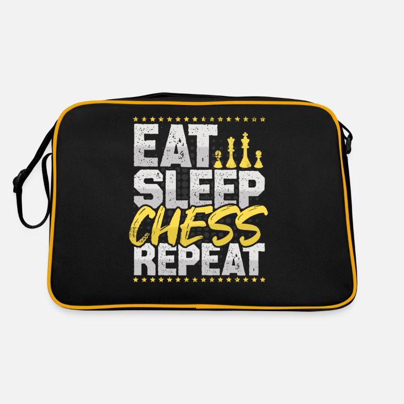 Schach Eat Sleep Repeat Schachbrett Chess Schach Retro Tasche