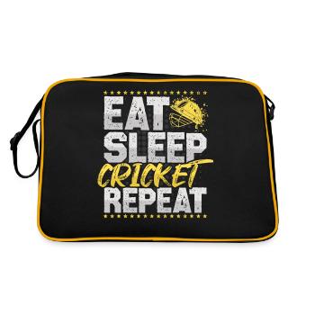 Cricket Eat Sleep Repeat Cricketer Cricket - Retro Bag - black/gold - Back