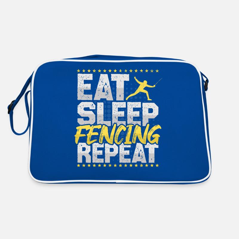 Fechten Eat Sleep Repeat Schwertkampf Schwerter Retro Tasche