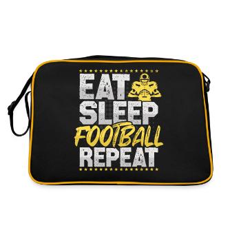 American Football Eat Sleep Repeat Hobby Football - Retro Bag - black/gold - Back