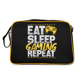 Gaming Eat Sleep Répéter Jeux vidéo Hobby Gaming - Sac Retro - noir/or - Dos