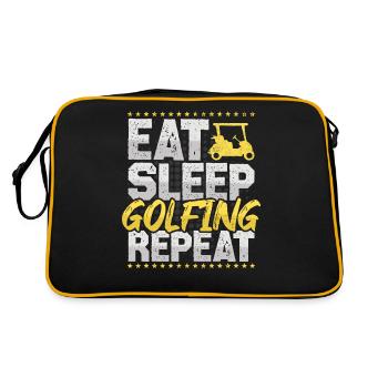 Golf Eat Sleep Repeat Golf Play Hobby Golf - Retro Bag - black/gold - Back