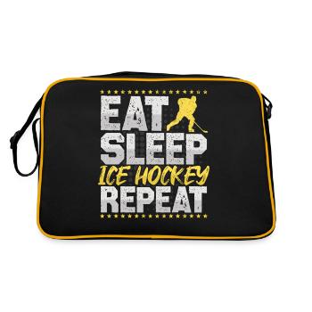 Hockey sur glace Manger dormir Répéter Hockey Hobby Hockey sur glace - Sac Retro - noir/or - Dos