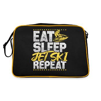 Jet Ski Eat Sleep Repeat Water Sports Hobby Jet Ski - Retro Bag - black/gold - Back