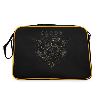 Boho Mushrooms Cottage Core Aesthetic Goblincore - Retro Bag - black/gold - Back