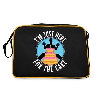 Je suis juste ici pour le mariage de gâteau - Sac Retro - noir/or - Dos