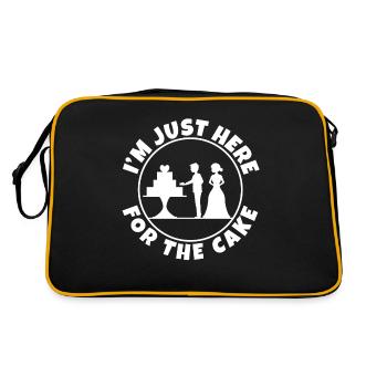 Je suis juste ici pour le mariage de gâteau - Sac Retro - noir/or - Dos