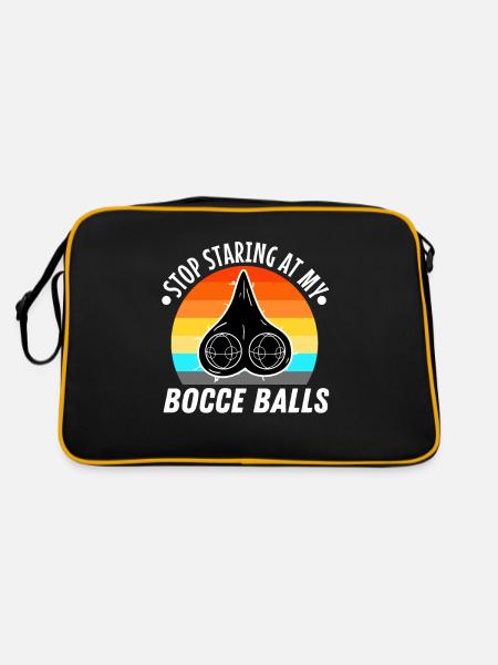 Stop staring at my Bocce Balls - Retro Bag - black/gold - Back
