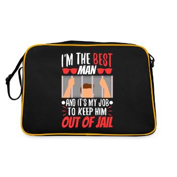 Im the best man - Retro Tasche - Schwarz/Gold - Hinten