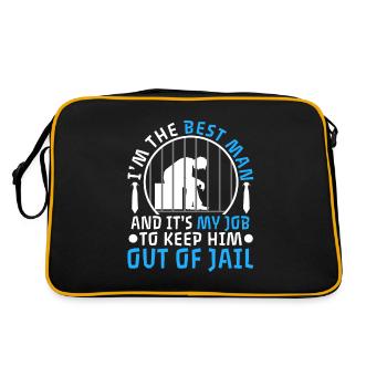 Im the best man - Retro Tasche - Schwarz/Gold - Hinten