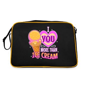 I love you more than ice cream - Retro Tasche - Schwarz/Gold - Hinten