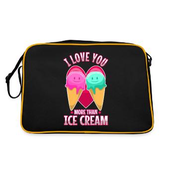 I love you more than ice cream - Retro Tasche - Schwarz/Gold - Hinten