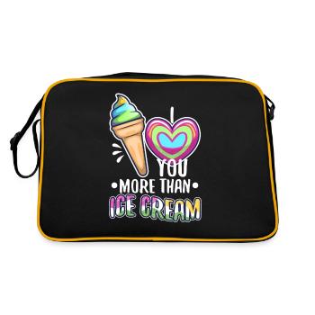 I love you more than ice cream - Retro Tasche - Schwarz/Gold - Hinten